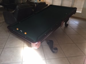 Pool table collapsed