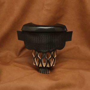 Pool table pocket, leather, black
