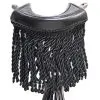 Black leather pool table replacement fringe pocket