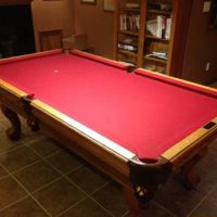 Gorgeous Red Felt Pool Table For Sale