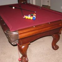 Pool Table - 8' Slate American Heritage W/ Wall Rack