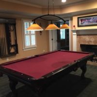Olhausen Pool Table & Brunswick Chairs, Wall Rack, and Wall Table
