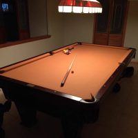 Restored Antique Brunswick pool table 9' FS/FT