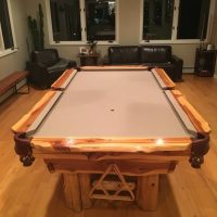 Full size log pool table.
