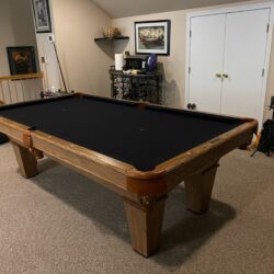 S0L0® 8ft 3pc slate table with drop leather pockets